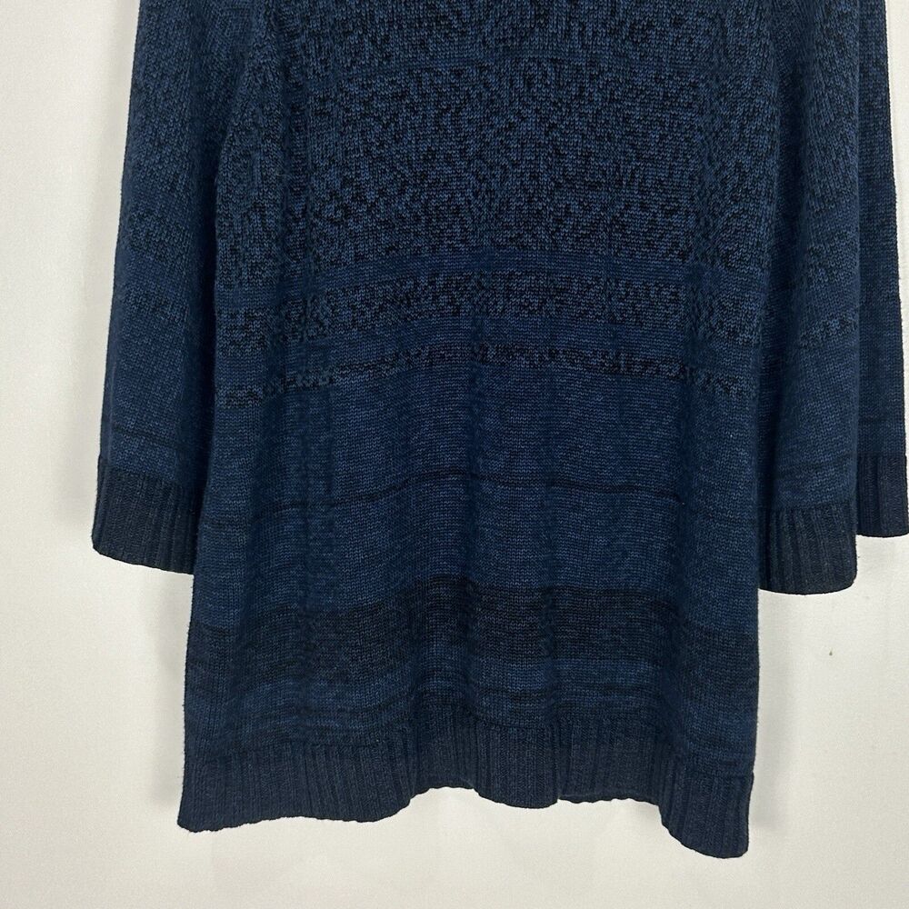 Peruvian Connection Ombre Blue Pima Cotton Cardigan Sweater Boho Size Large - Picture 11 of 12